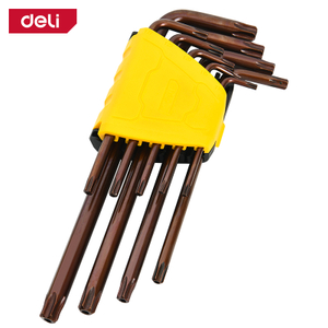 9pcs dài Torx Hex Set với lớp hoàn thiện màu đỏ